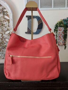 LAGGO "The Taylor" Coral Pebbled Leather Hobo Shoulder Bag